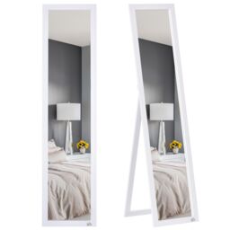 HOMCOM Full Length Mirror, Floor Standing or Wall-Mounted Long Mirror, White - thumbnail 2