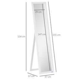 HOMCOM Full Length Mirror, Floor Standing or Wall-Mounted Long Mirror, White - thumbnail 3