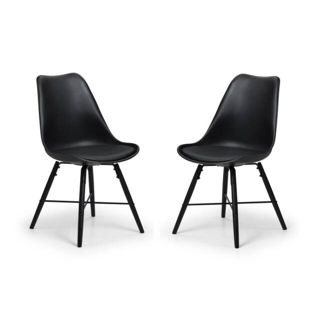 Cheshire Rosedale Elegant Black Seat & Black Legs Dining Chairs - Set of 2 - image 1