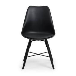 Cheshire Rosedale Elegant Black Seat & Black Legs Dining Chairs - Set of 2 - thumbnail 3