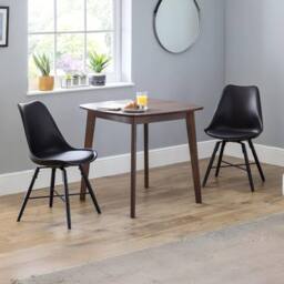 Cheshire Rosedale Elegant Black Seat & Black Legs Dining Chairs - Set of 2 - thumbnail 6
