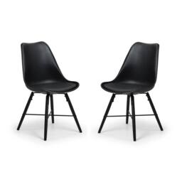 Cheshire Rosedale Elegant Black Seat & Black Legs Dining Chairs - Set of 2 - thumbnail 1