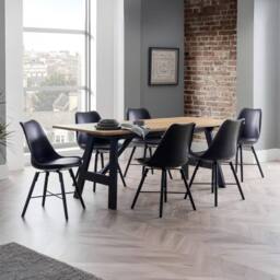Cheshire Rosedale Elegant Black Seat & Black Legs Dining Chairs - Set of 2 - thumbnail 5