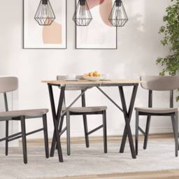 Berkfield Home Dining Table Legs X-Frame 80x40x73 cm Steel in Black - Size: 80 x 40 x 73 cm - thumbnail 3