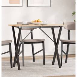 Berkfield Home Dining Table Legs X-Frame 80x40x73 cm Steel in Black - Size: 80 x 40 x 73 cm - thumbnail 1