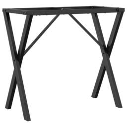 Berkfield Home Dining Table Legs X-Frame 80x40x73 cm Steel in Black - Size: 80 x 40 x 73 cm - thumbnail 2