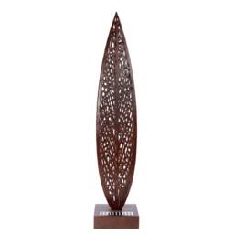 Libra Interiors Rustica Leaf Outdoor Sculpture in Bronze - thumbnail 3