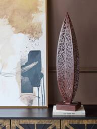 Libra Interiors Rustica Leaf Outdoor Sculpture in Bronze - thumbnail 6