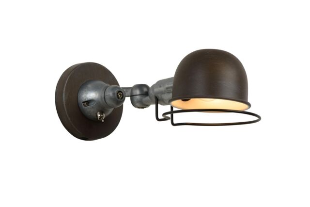 Lucide 'HONORE' Non Dimmable Stylish Rotatable Industrial Wall Light 1xE14 in Brown - image 1