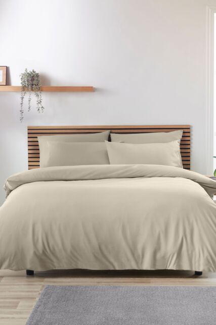Catherine Lansfield So Soft Non Iron Duvet Cover Set in Natural - Size: Double - image 1