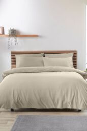 Catherine Lansfield So Soft Non Iron Duvet Cover Set in Natural - Size: Double