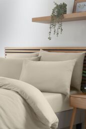 Catherine Lansfield So Soft Non Iron Duvet Cover Set in Natural - Size: Double - thumbnail 2
