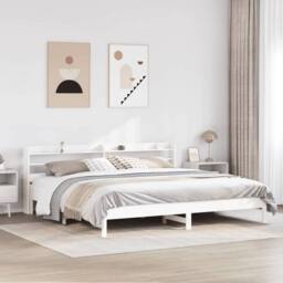 Berkfield Home Decorative Bed Frame without Mattress White 180x200 cm Super King - thumbnail 2