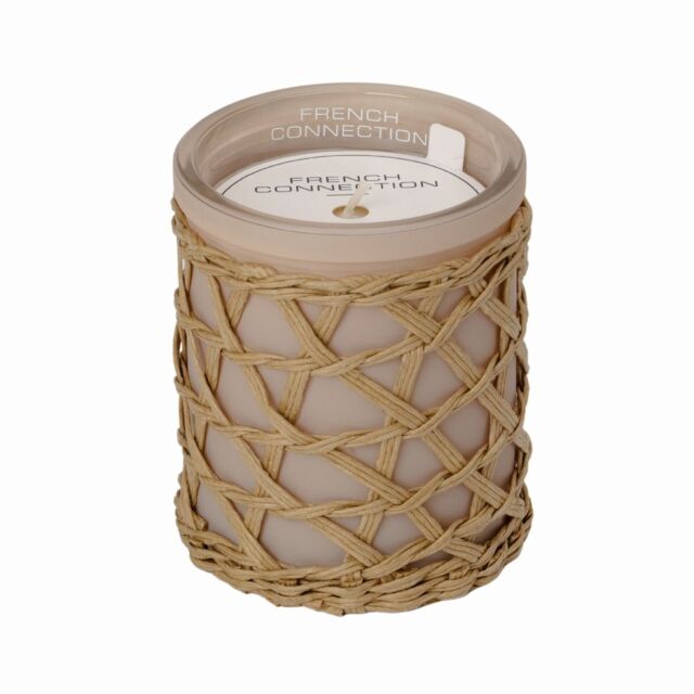 French Connection Woven Detail Stone Collection - Bergamot & Jasmine Candle 200G (1-Wick) - FCC001CS in Beige - Size: Large - image 1