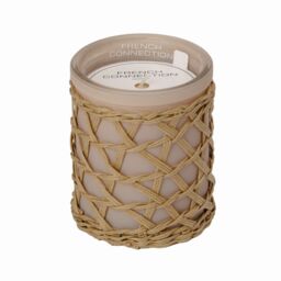 French Connection Woven Detail Stone Collection - Bergamot & Jasmine Candle 200G (1-Wick) - FCC001CS in Beige - Size: Large