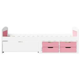 Berkfield Home Beautiful Day Bed with 5 Drawers without Mattress IRUN White&Pink in White - thumbnail 5