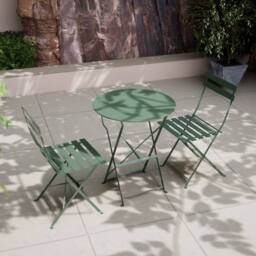 Royalcraft Padstow Folding Bistro Set Moss in Green
