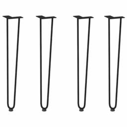 Berkfield Home Hairpin Table Legs 4 pcs Black 72 cm Solid Steel - thumbnail 3