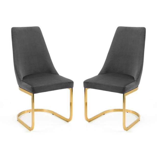 Cheshire Westbridge Elegant Grey Cantilever Dining Chairs - Set of 2 - image 1