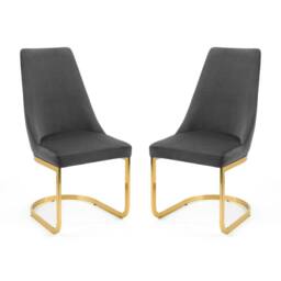 Cheshire Westbridge Elegant Grey Cantilever Dining Chairs - Set of 2 - thumbnail 1