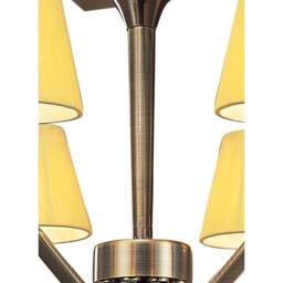 Netlighting Siena Semi Flush Round 6 Light Brass Amber Cream Shades Amber Crystal in Yellow - thumbnail 3