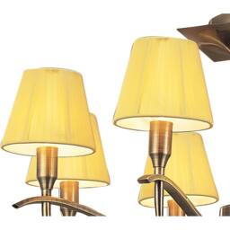 Netlighting Siena Semi Flush Round 6 Light Brass Amber Cream Shades Amber Crystal in Yellow - thumbnail 6