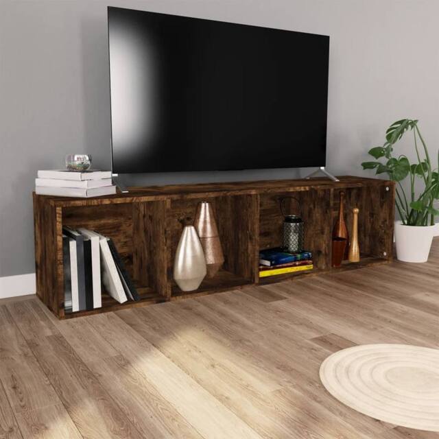 Berkfield Home Classic Book Cabinet/TV Cabinet Smoked Oak 36x30x143 cm Engineere in Brown - Size: 36 x 30 x 143 cm - image 1