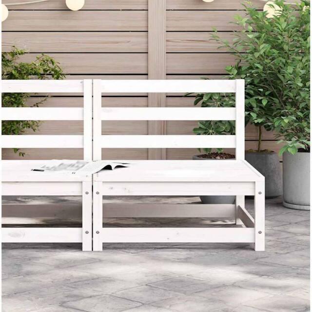 Berkfield Home Garden Sofa Armless White 70x70x67 cm Solid Wood Pine - Size: 70 x 70 x 67 cm - image 1