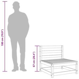 Berkfield Home Garden Sofa Armless White 70x70x67 cm Solid Wood Pine - Size: 70 x 70 x 67 cm - thumbnail 9