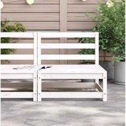 Berkfield Home Garden Sofa Armless White 70x70x67 cm Solid Wood Pine - Size: 70 x 70 x 67 cm - thumbnail 1