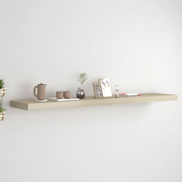 Berkfield Home Floating Wall Shelf Oak 120x23.5x3.8 cm MDF in Brown - image 1