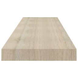 Berkfield Home Floating Wall Shelf Oak 120x23.5x3.8 cm MDF in Brown - thumbnail 5