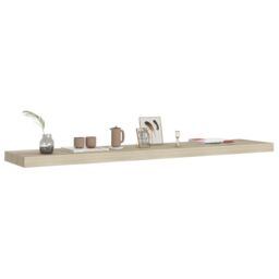 Berkfield Home Floating Wall Shelf Oak 120x23.5x3.8 cm MDF in Brown - thumbnail 3