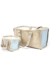 KDMD Teal Jute & Cotton Mini Shopping Basket 16x10x12cm - Size: 16 x 10 x 12 cm - thumbnail 5