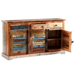 Indian Hub Coastal Large Sideboard - Wood - L40 x W140 x H80 cm in Brown - thumbnail 2