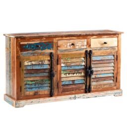Indian Hub Coastal Large Sideboard - Wood - L40 x W140 x H80 cm in Brown - thumbnail 1