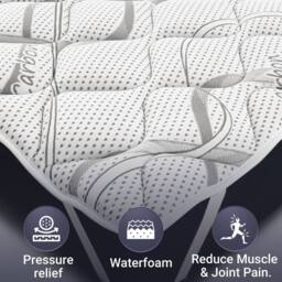 The White Stone Breathable Mattress Topper, 5 cm Height, Ergonomic & Anti-dust Mite - 80 x 195 cm in White - Size: Small Single - thumbnail 3