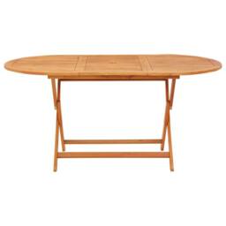 Berkfield Home Folding Garden Table 160x85x75 cm Solid Eucalyptus Wood in Brown - Size: 160 x 85 x 75 cm - thumbnail 2
