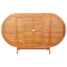 Berkfield Home Folding Garden Table 160x85x75 cm Solid Eucalyptus Wood in Brown - Size: 160 x 85 x 75 cm - thumbnail 4