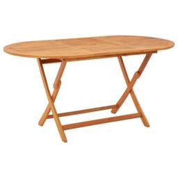 Berkfield Home Folding Garden Table 160x85x75 cm Solid Eucalyptus Wood in Brown - Size: 160 x 85 x 75 cm - thumbnail 1