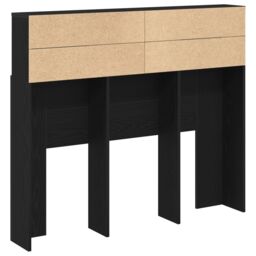 Berkfield Home Headboard Cabinet Black Oak 120x19x103.5 cm Engineered Wood - thumbnail 5
