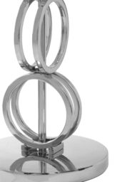 Orsina Floor Lamp with Multi Ring Base, High Gloss Nickel Chain Design, Black Fabric Shade Standing Lamp - thumbnail 3