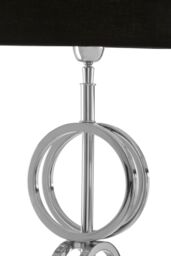 Orsina Floor Lamp with Multi Ring Base, High Gloss Nickel Chain Design, Black Fabric Shade Standing Lamp - thumbnail 4