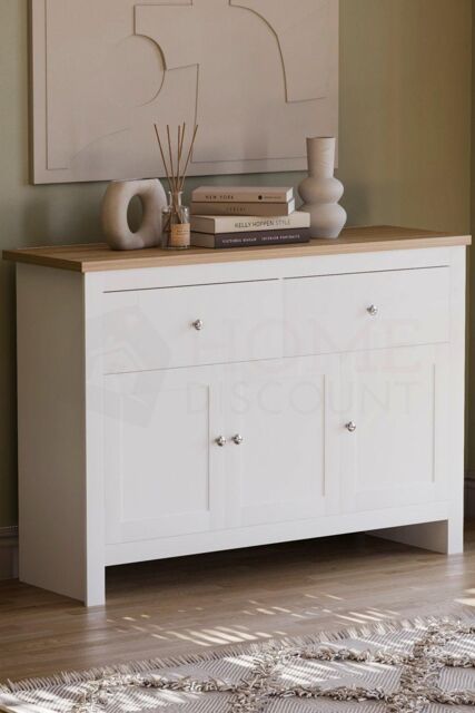 Home Discount Vida Designs Arlington 2 Drawer 3 Door Sideboard Storage Organizer in White - image 1