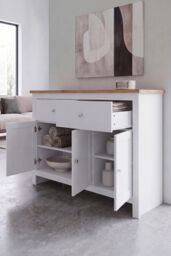 Home Discount Vida Designs Arlington 2 Drawer 3 Door Sideboard Storage Organizer in White - thumbnail 7