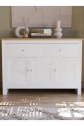 Home Discount Vida Designs Arlington 2 Drawer 3 Door Sideboard Storage Organizer in White - thumbnail 3