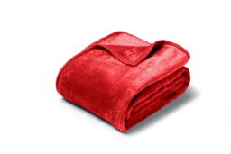 Snug City Mink Throw Soft Touch Blanket Fleece Faux Fur in Red - Size: 127 cm x 152 cm - thumbnail 2