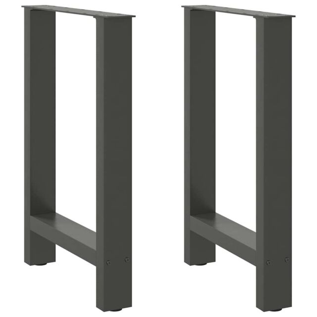 Berkfield Home Coffee Table Legs Anthracite 2 pcs 60x(72-73) cm Steel in Black - image 1
