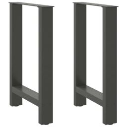Berkfield Home Coffee Table Legs Anthracite 2 pcs 60x(72-73) cm Steel in Black - thumbnail 1