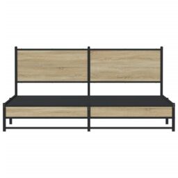 Berkfield Home Metal Bed Frame without Mattress Sonoma Oak 180x200 cm Super King in Brown - thumbnail 5